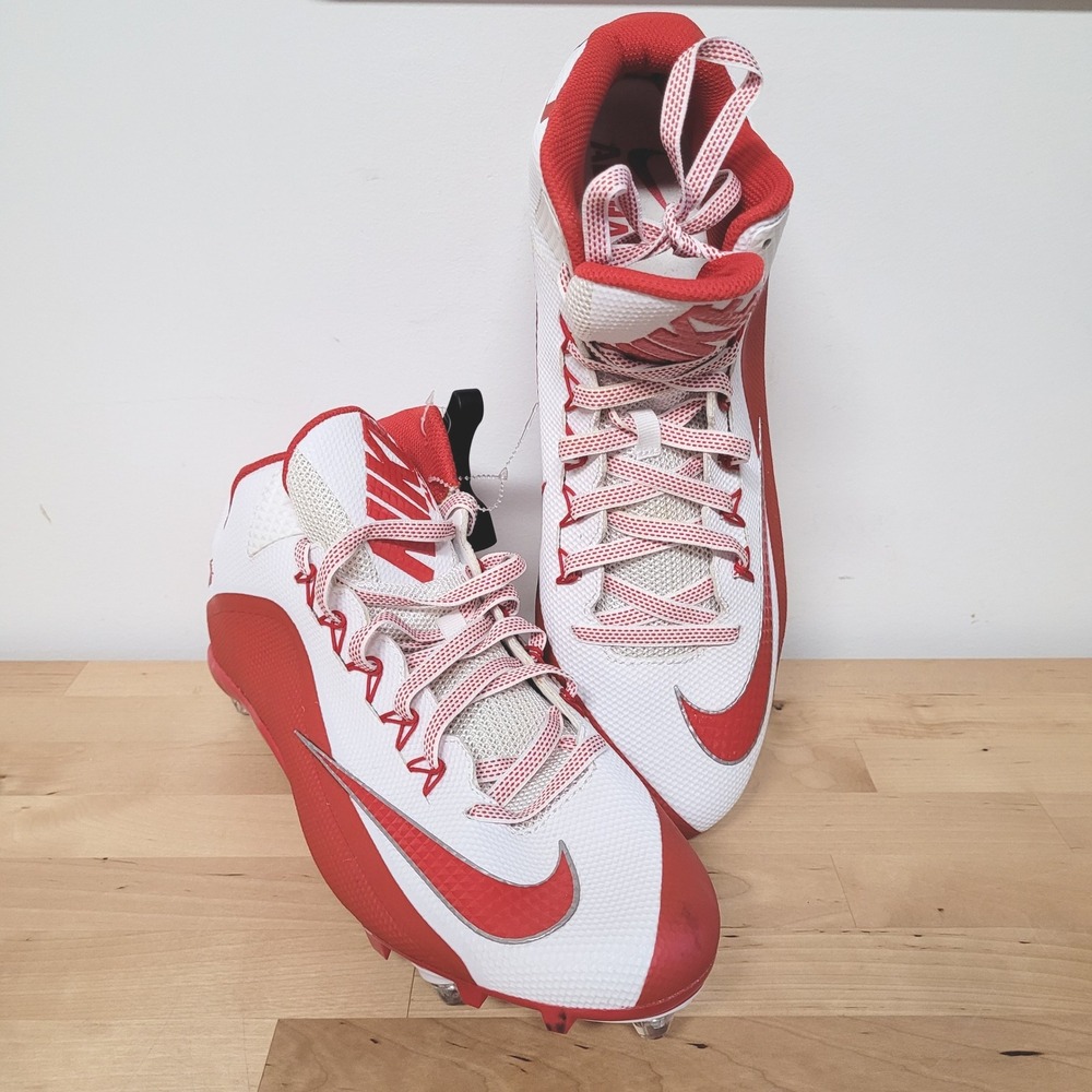 Nike Alpha Pro 2 Mid TD Football Cleats Mens Size 15 Red White 719935-166
